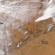 A satellite image captured on Jan. 7 shows snow visible on the ridgelines to the east of Ain Sefra. Image: NASA Worldview